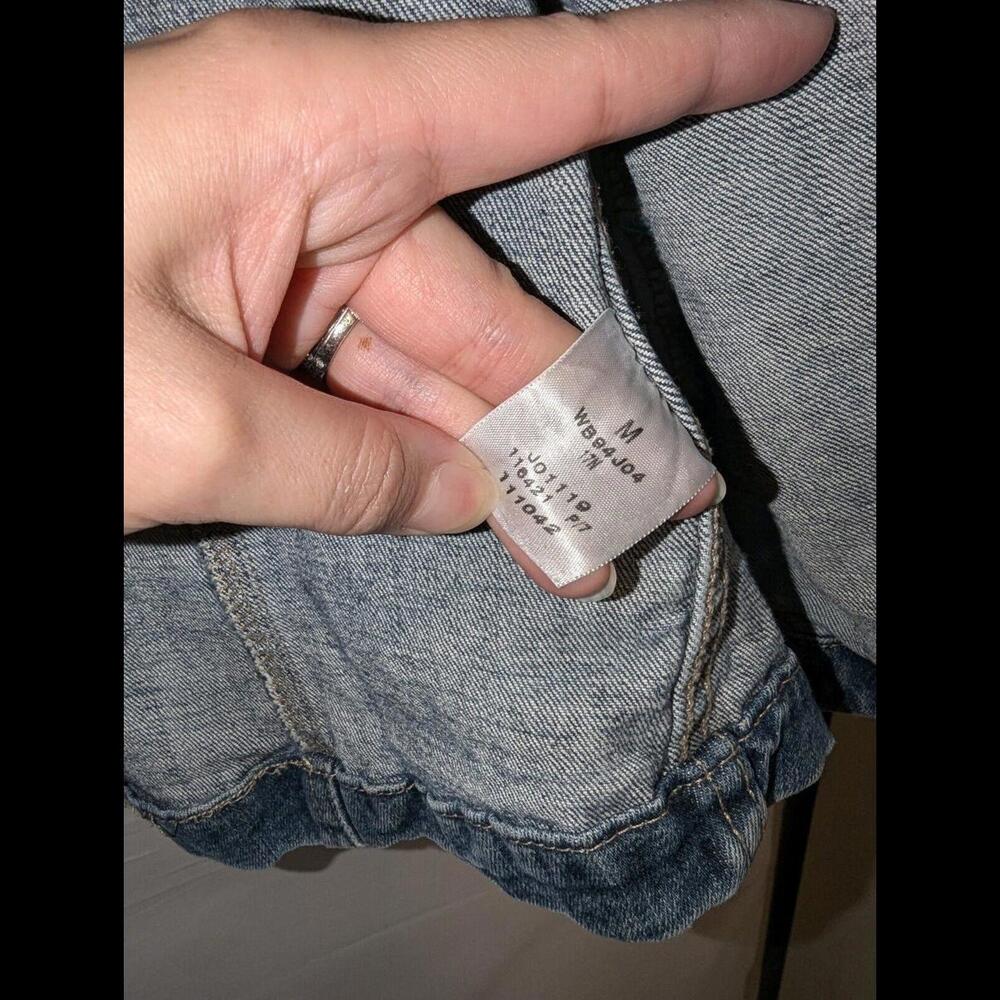 Calvin Klein Womens Medium /Long Sleeve Buttons Down/Collared/Denim Jacket Blue - Picture 4 of 7